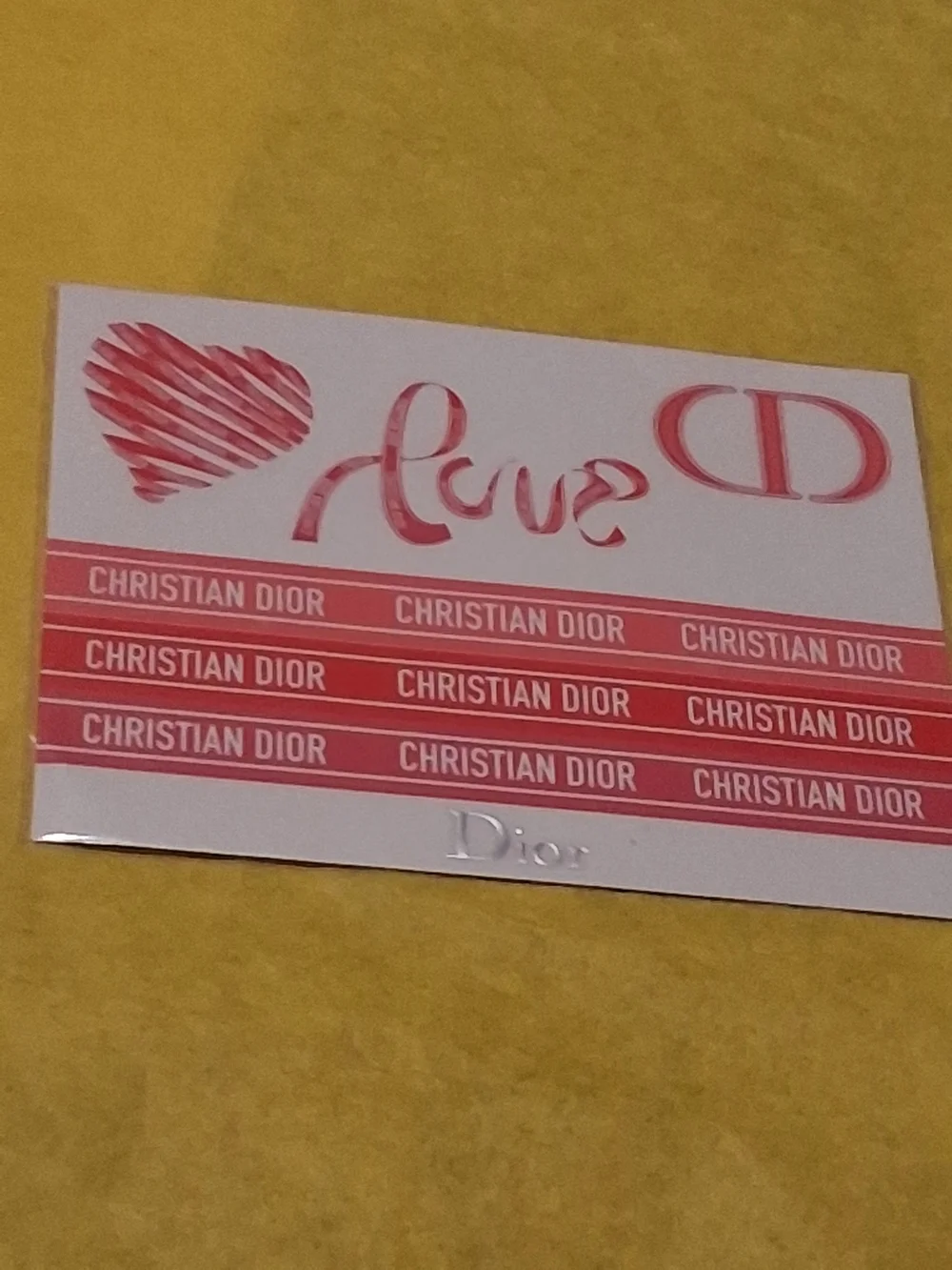 Dior VIP/GWP Pink Love Sticker Sheet - Branded Decorative Decals.